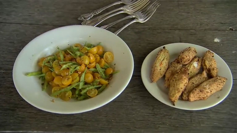 Stuffed Squash Blossoms Screenshot from America's Heartland Season 6 Episode 09