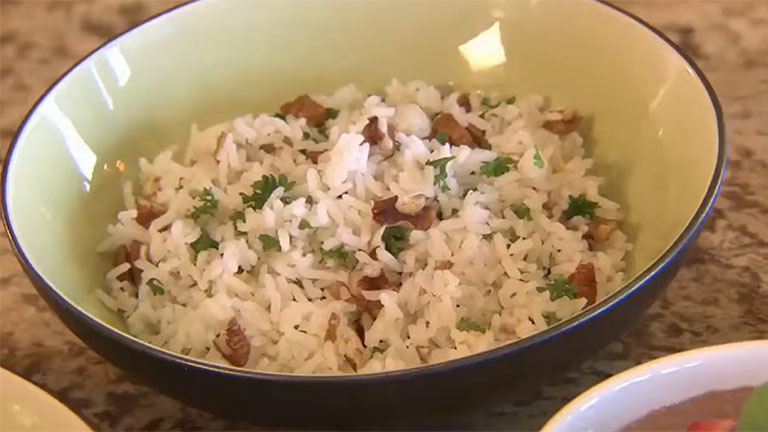 Pecan Parsley Rice Screenshot from America's Heartland Season 6 Episode 18